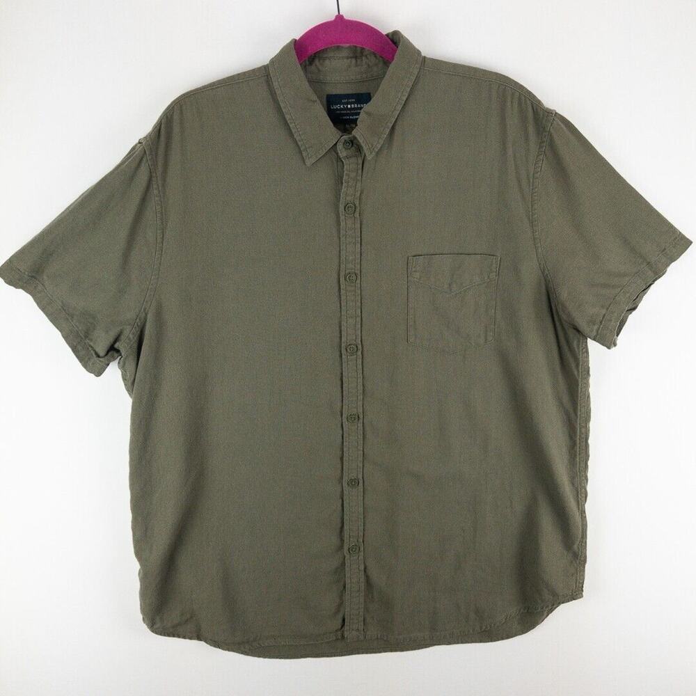 Men's Olive Green Short Sleeve Shirt